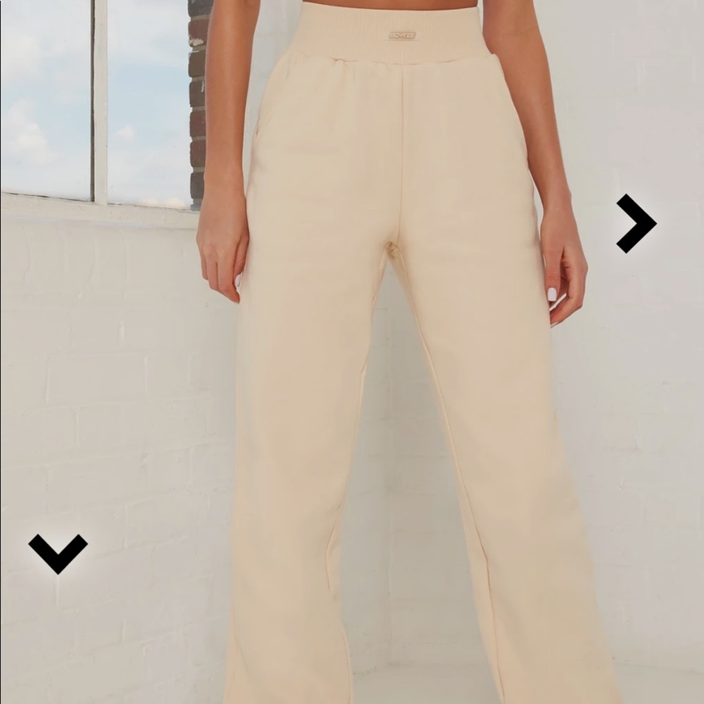 Bo and tee rested tall joggers in beige